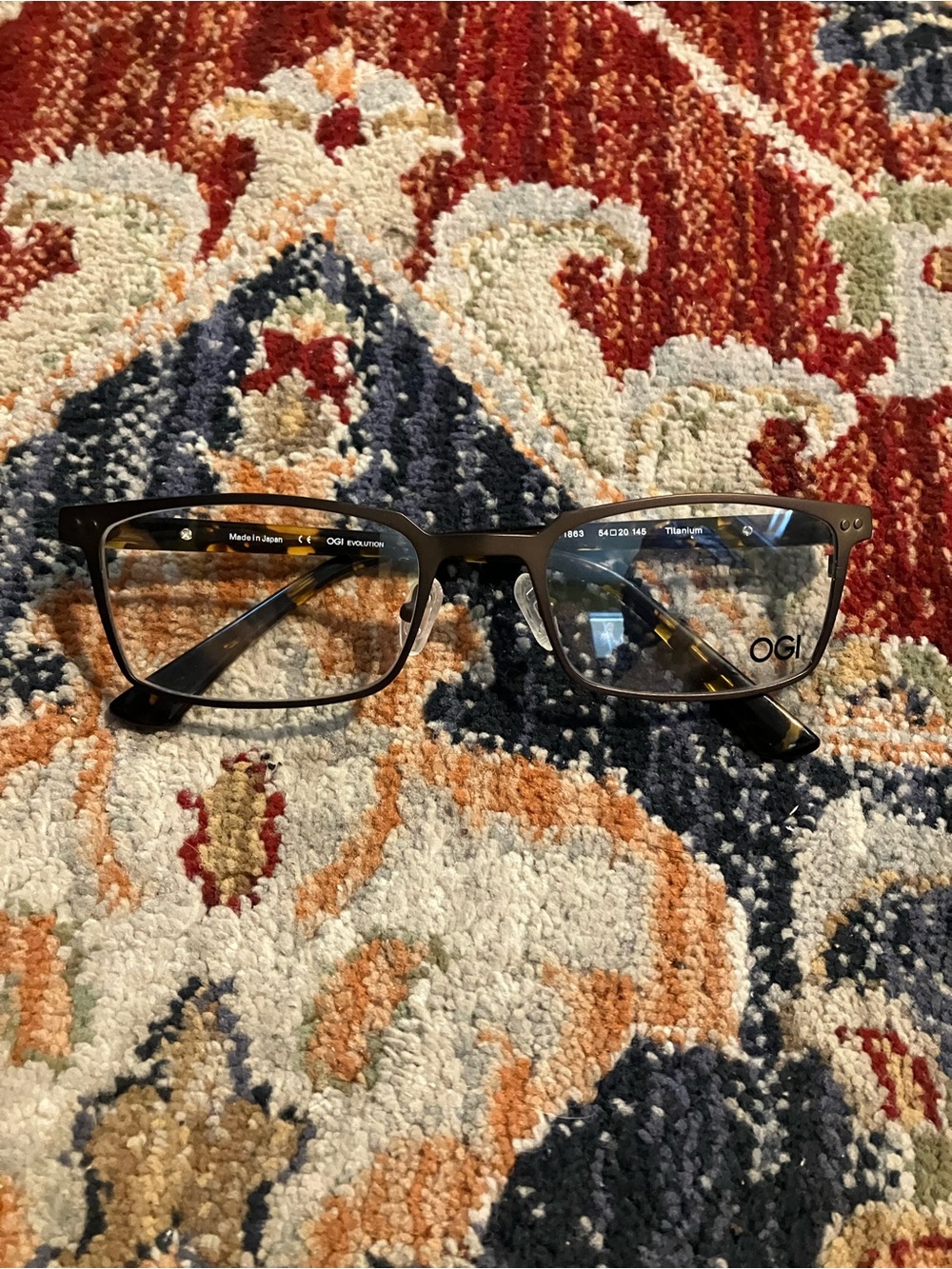 OGI Evolution Titanium Eyeglasses NO Prescription Unisex
